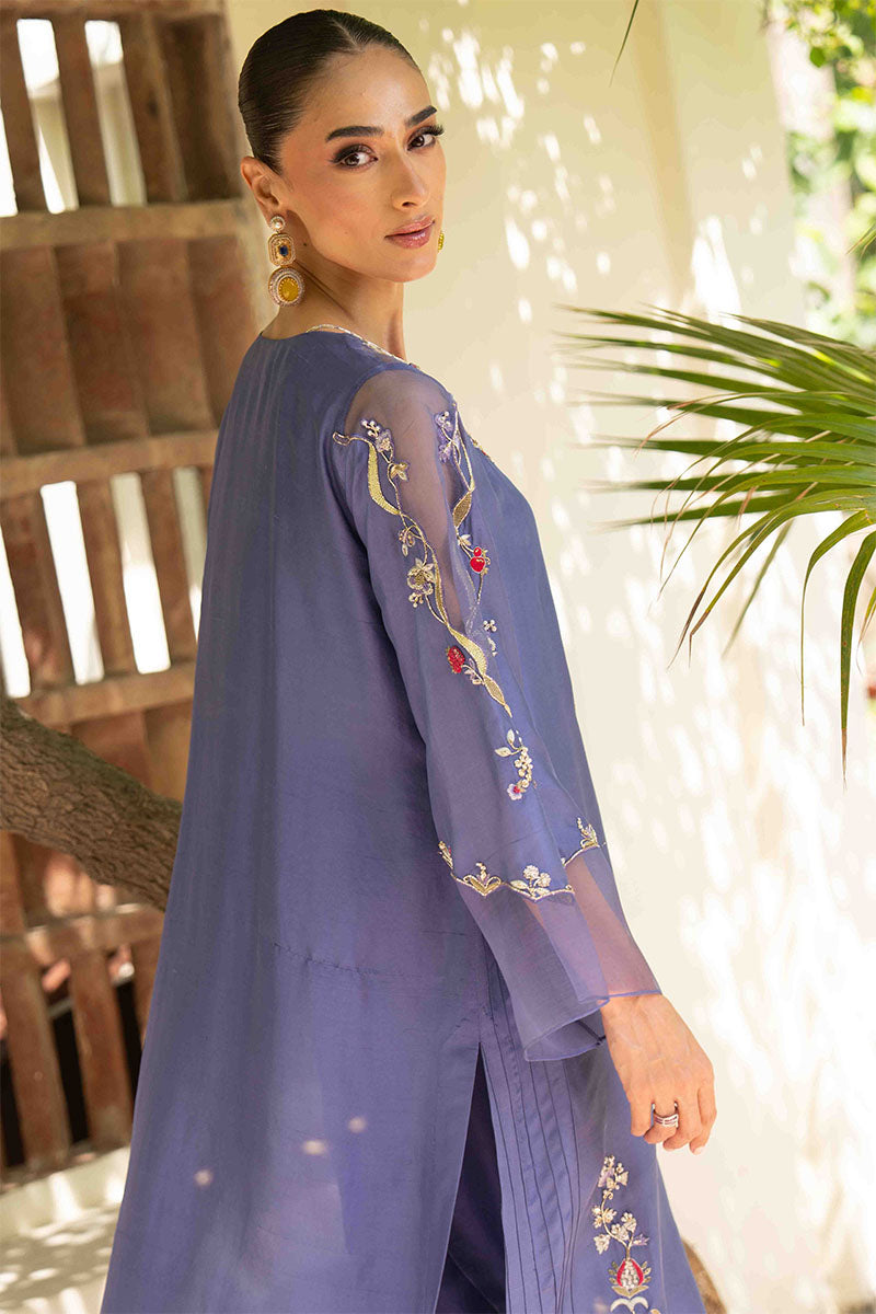 Purple Raw Silk Embroidered Suit with Swarovski Detail – Aneeka ...
